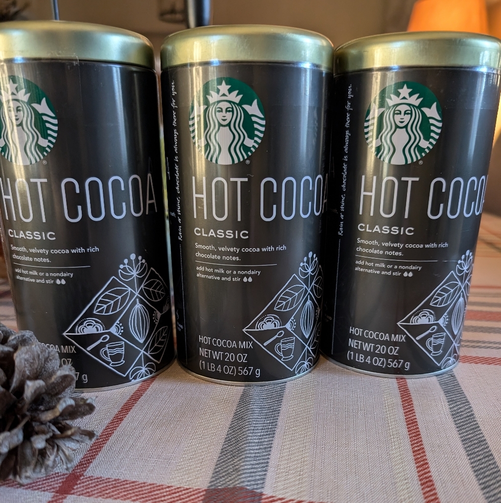 Set of 3 Starbucks classic hot cocoa mix 20 oz size